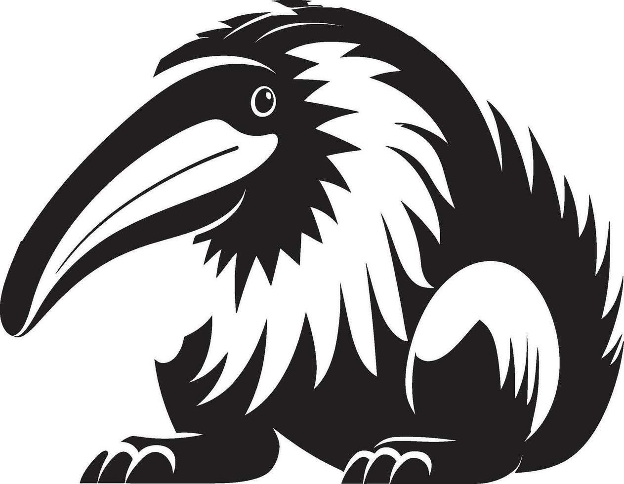 Graceful Black Anteater Logo Vector Artistry in Black Black Anteater Vector Icon Logo Excellence in Simplicity