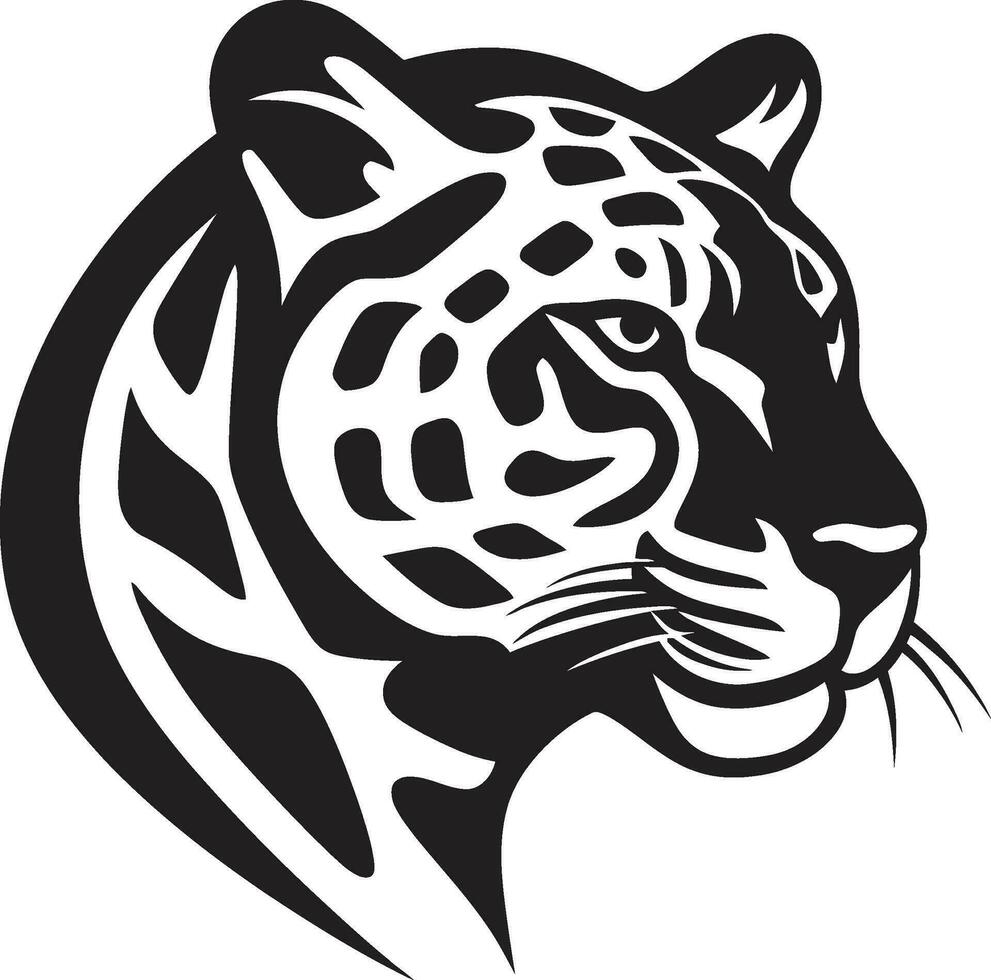 Sleek Strength Black Leopard Icon in Vector Majestic Stalker Black