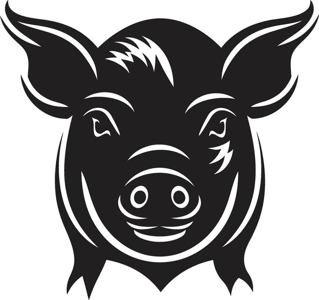 Elegant Pig Icon Design Modern Pig Silhouette vector