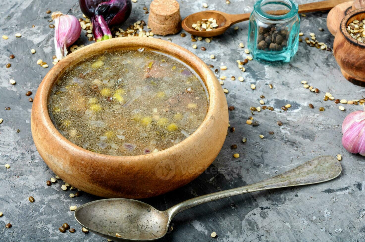 Traditional Peruvian chicken soup photo