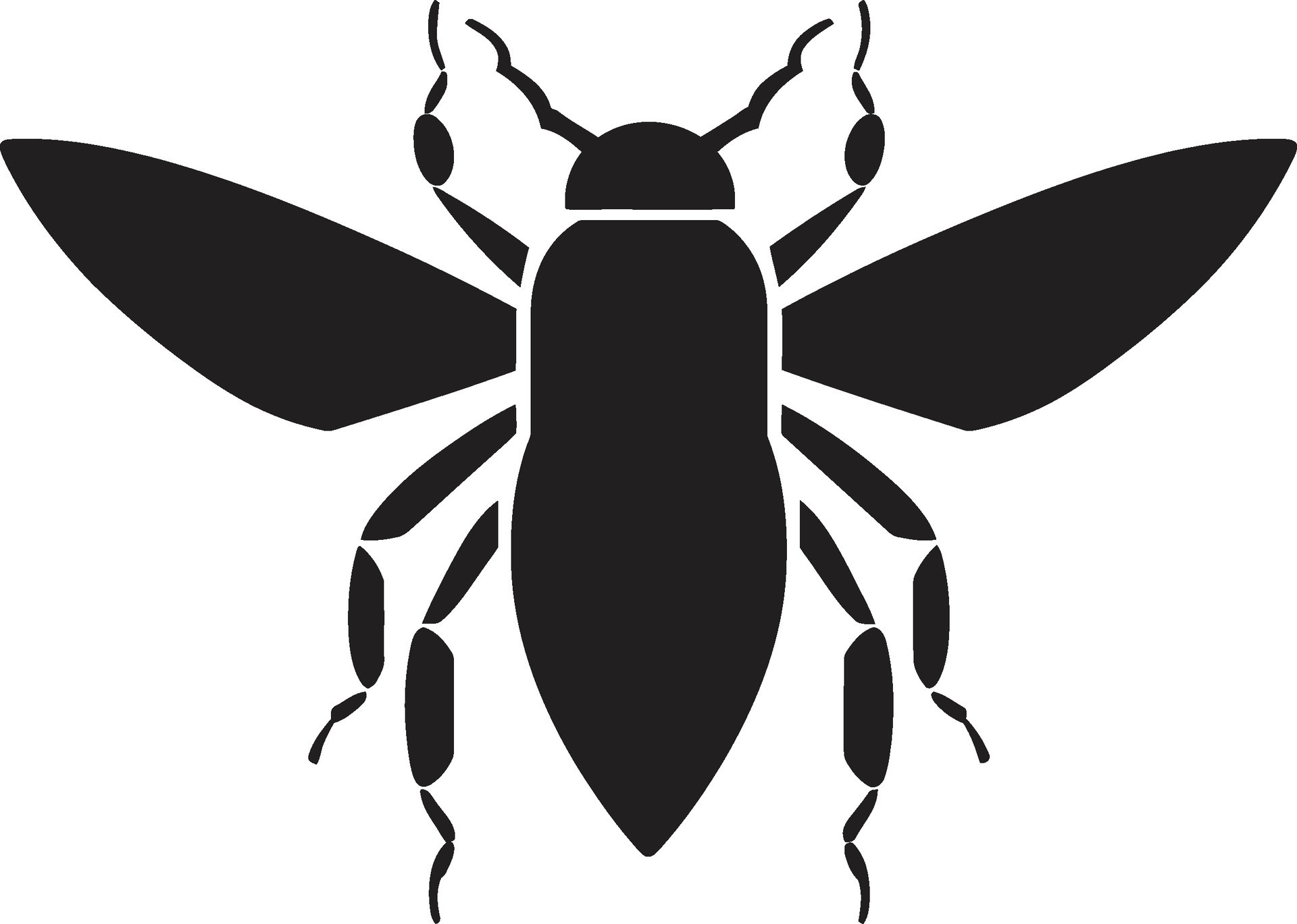 Graceful Wings Vectorized Hornet Crest Shadowy Stripes Abstract Hornet