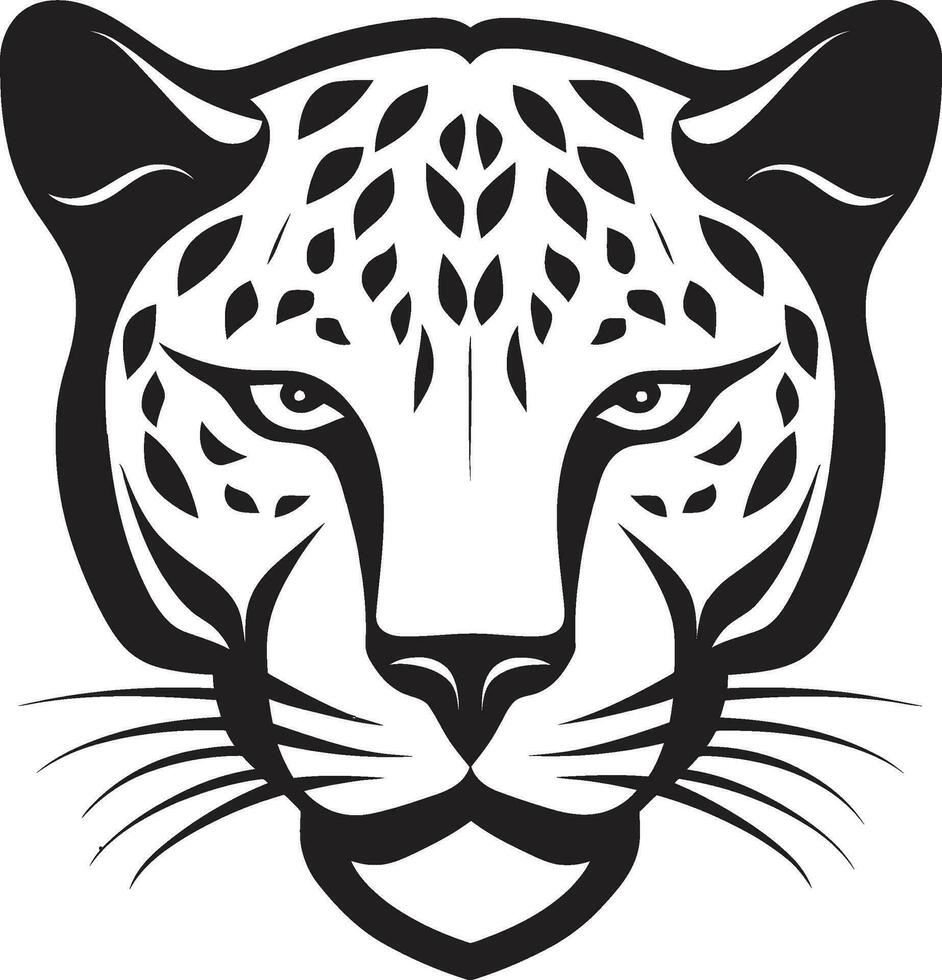Feline Excellence Black Leopard Vector Icon Regal Roar Black Leopard Emblem in Vector