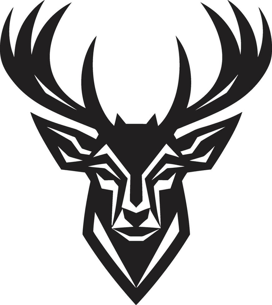 Deers Serenade Black Vector Logo in Monochrome Serenity in Nature Black Emblem in Noirs Beauty