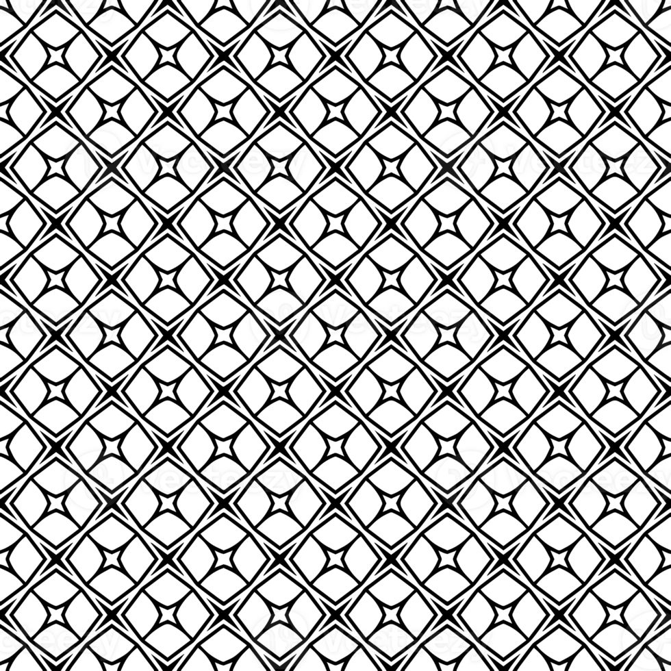 Black seamless abstract pattern. Overlay for background and backdrop. Ornamental design. PNG graphic illustration with transparent background.