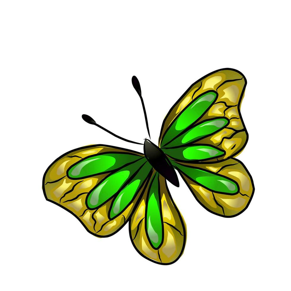 A single butterfly pose vector with sharp, high-quality graphics. Beautifully designed and perfect for design projects related to nature, fauna, and fashion.