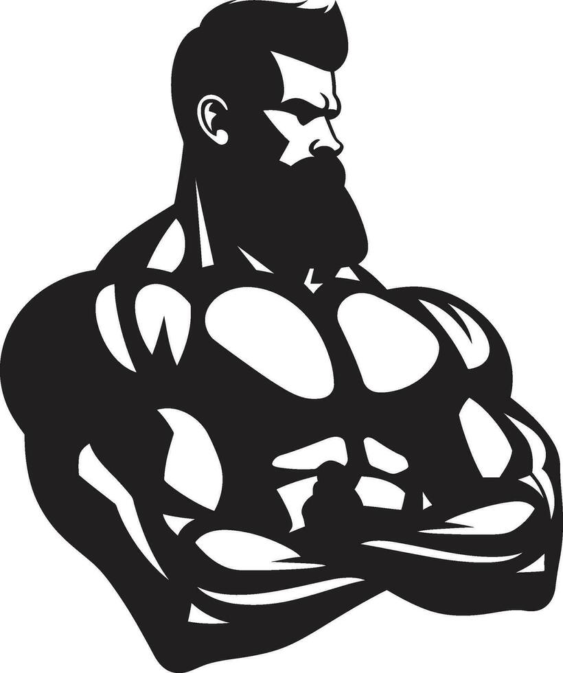 Flexing Artistry Black Vector Tribute to Bodybuilders Glory Champions Power Monochrome Vector of Muscular Triumph
