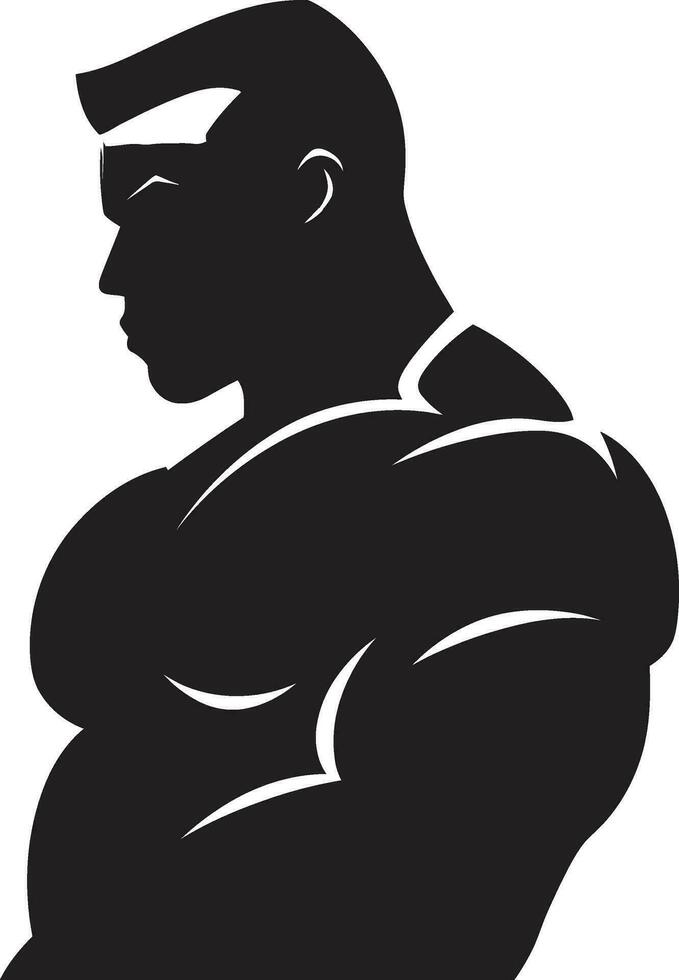 Muscle Showcase Black Vector Depiction of Flexing Strength Strength Unleashed Monochrome Bodybuilding Artistry