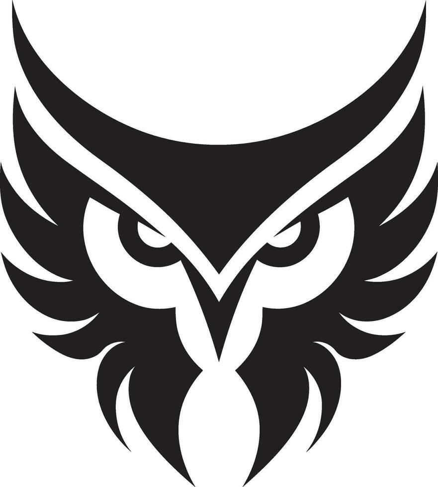 Owlet in Moonlight Design Abstract Owl Graphic Badge vector