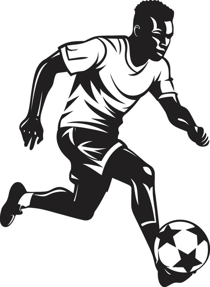 Defenders of Victory Black Vector Art Showcasing Athletic Triumph Field of Dreams Monochromatic Football Players Artistic Tribute