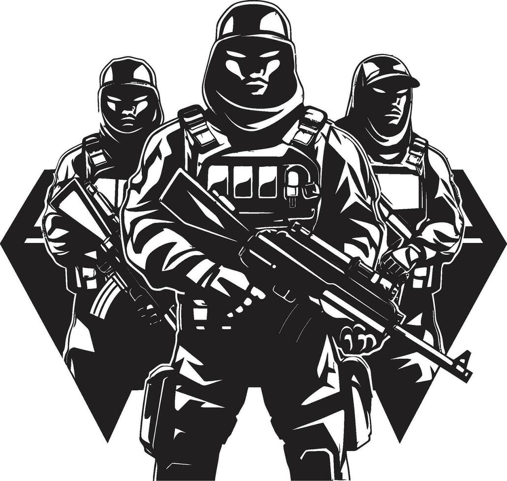 The Nights Defenders Monochrome Vector Art Celebrating Courageous Soldiers Guardians of Silence Black Vector Depiction of Unseen Watch