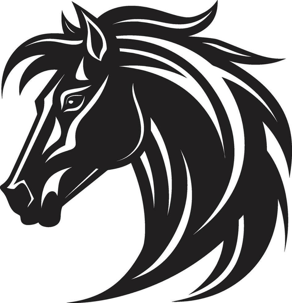 Race to the Finish Black Vector Portrait of Horses Speed Gentle Giant Monochrome Vector Tribute to Equine Beauty