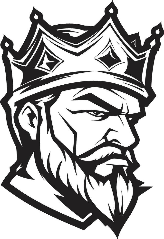 Majestic Monarchy Monochromatic Vector Art Celebrating the Kings Rule Regal Command Black Vector Depiction of Royal Reverence