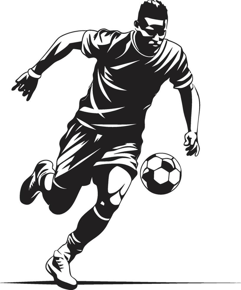 fútbol americano finura negro vector retrato de un jugador puntuación el aterrizaje monocromo vector de atlético triunfo