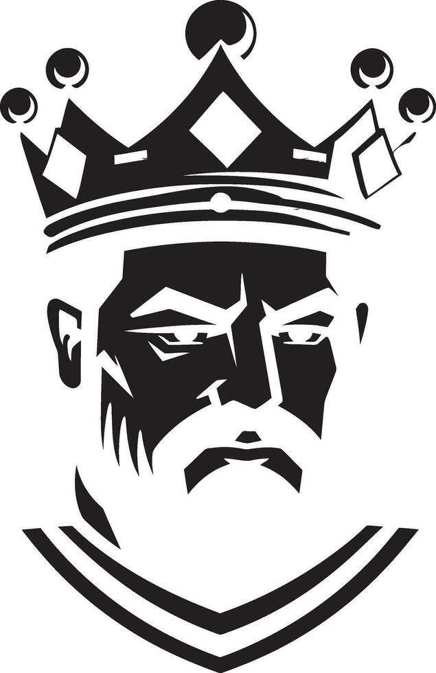 Kingly Wisdom Monochrome Vector Portrait of Imperial Magnificence Throne Room Majesty Black Vector Art Celebrating Regal Rule