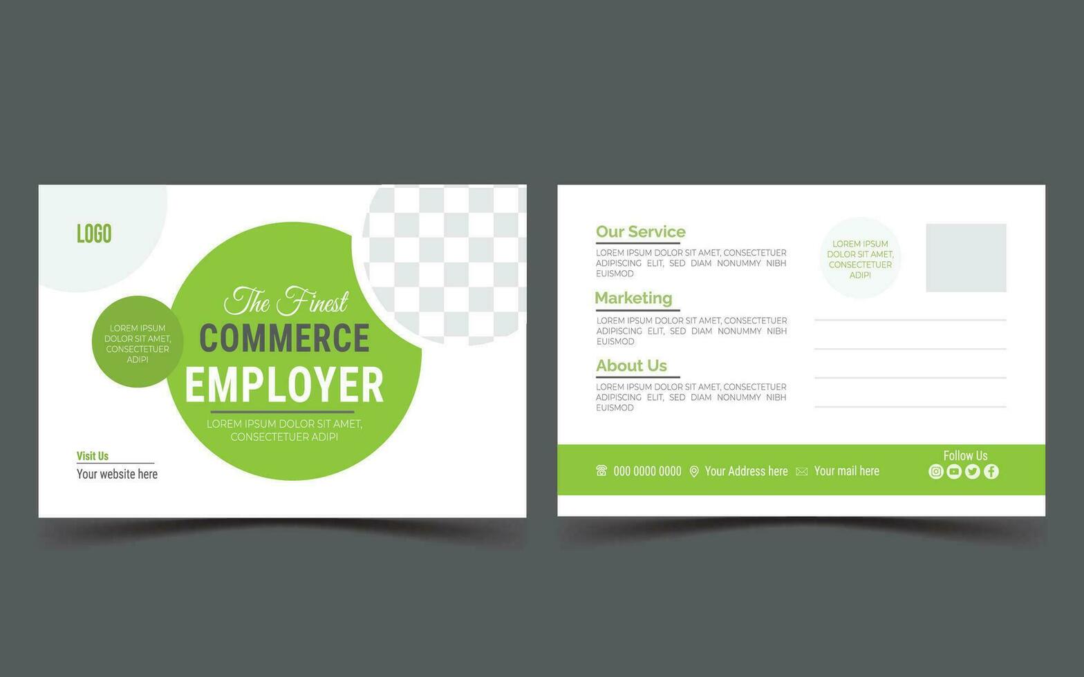 Business post card design template vector