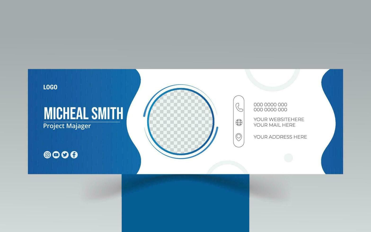 Modern Minimalist email signature  design or email footer and social media cover vector