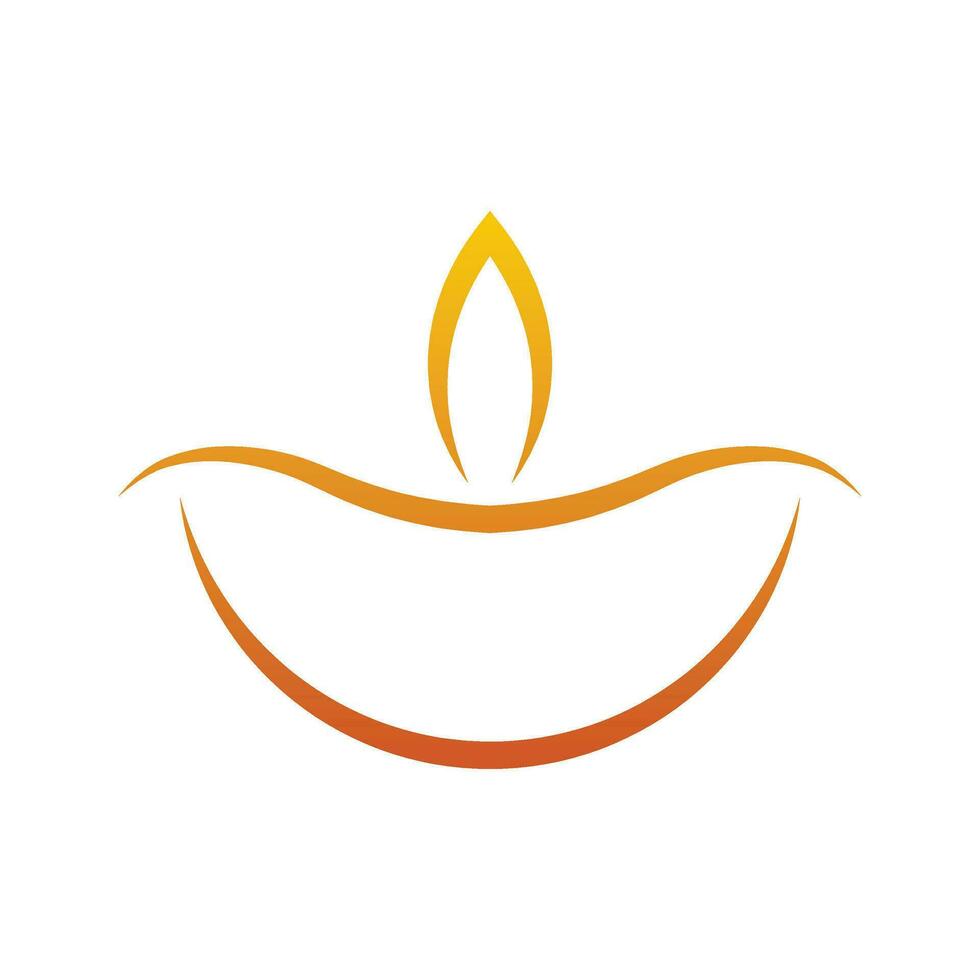 simple and minimalistic Diwali Diya fire icon vector illustration on white background
