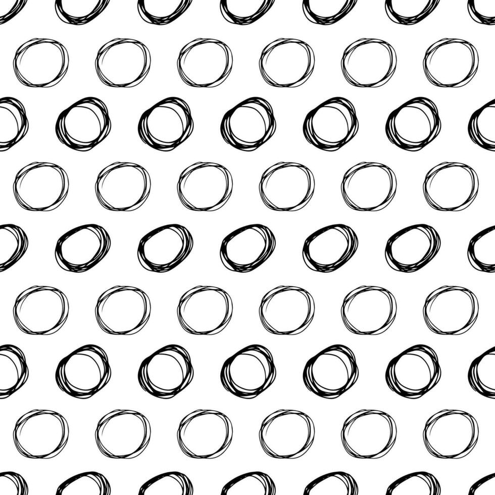 Seamless pattern with sketch circles shape vector