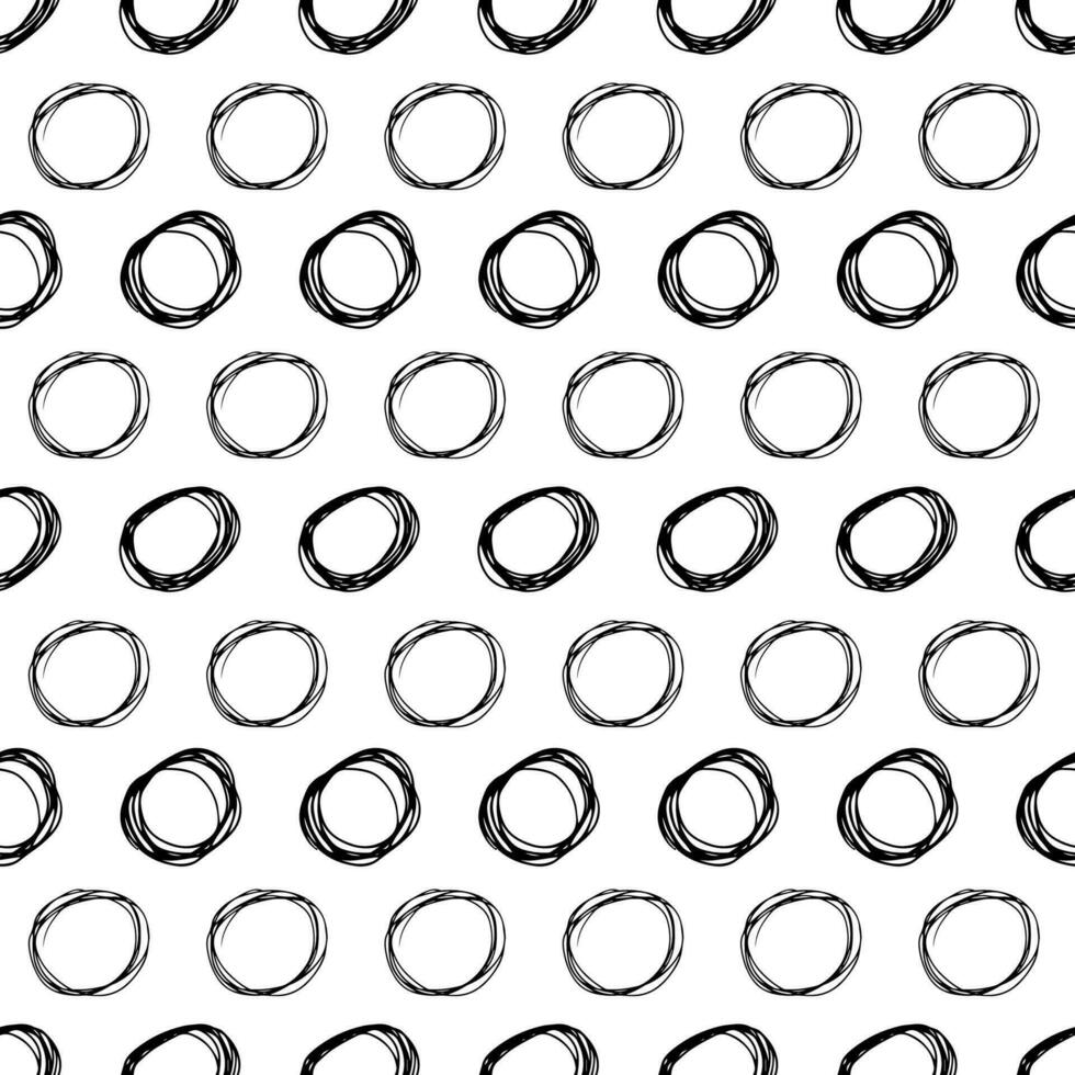 Seamless pattern with sketch circles shape vector