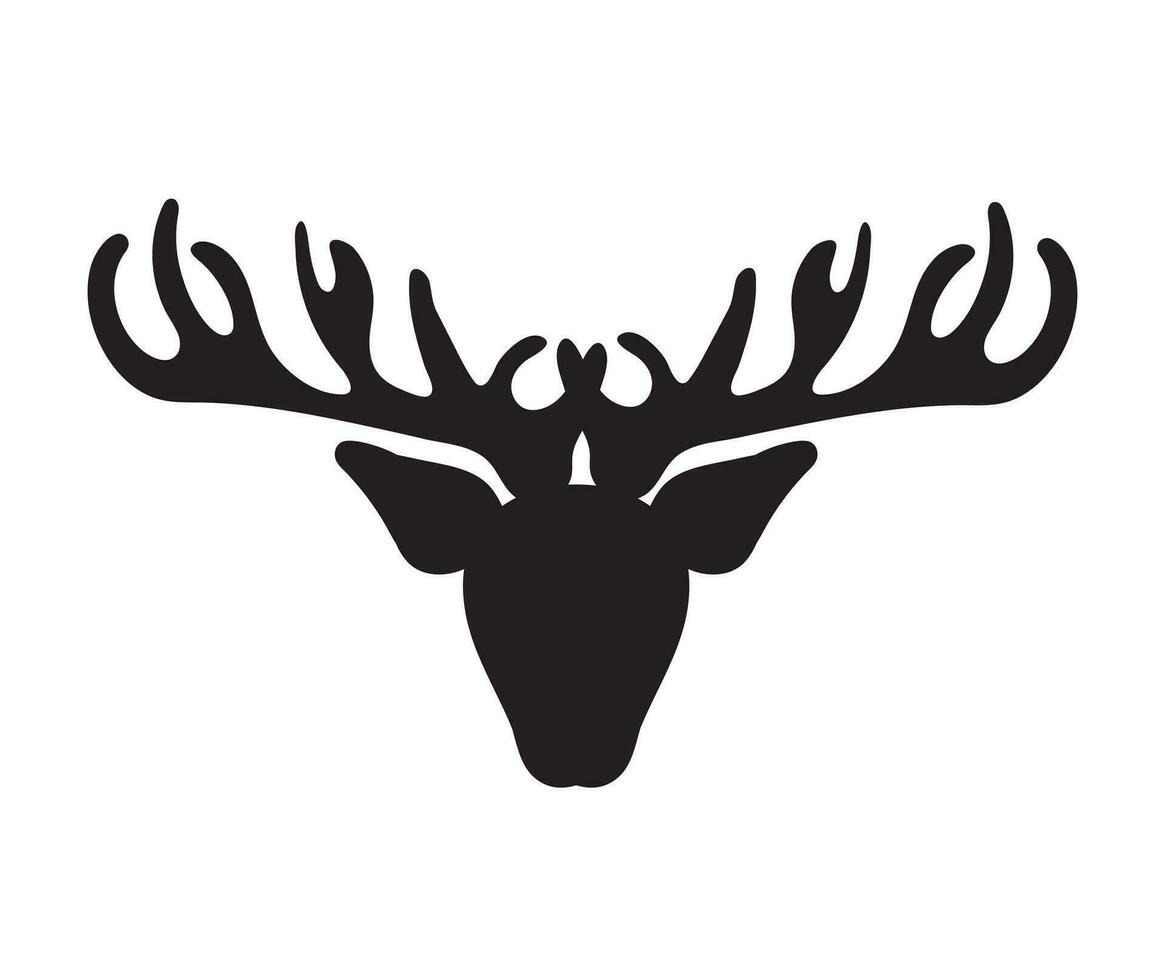 silueta de un ciervo con extensión cornamenta. vector ilustración.