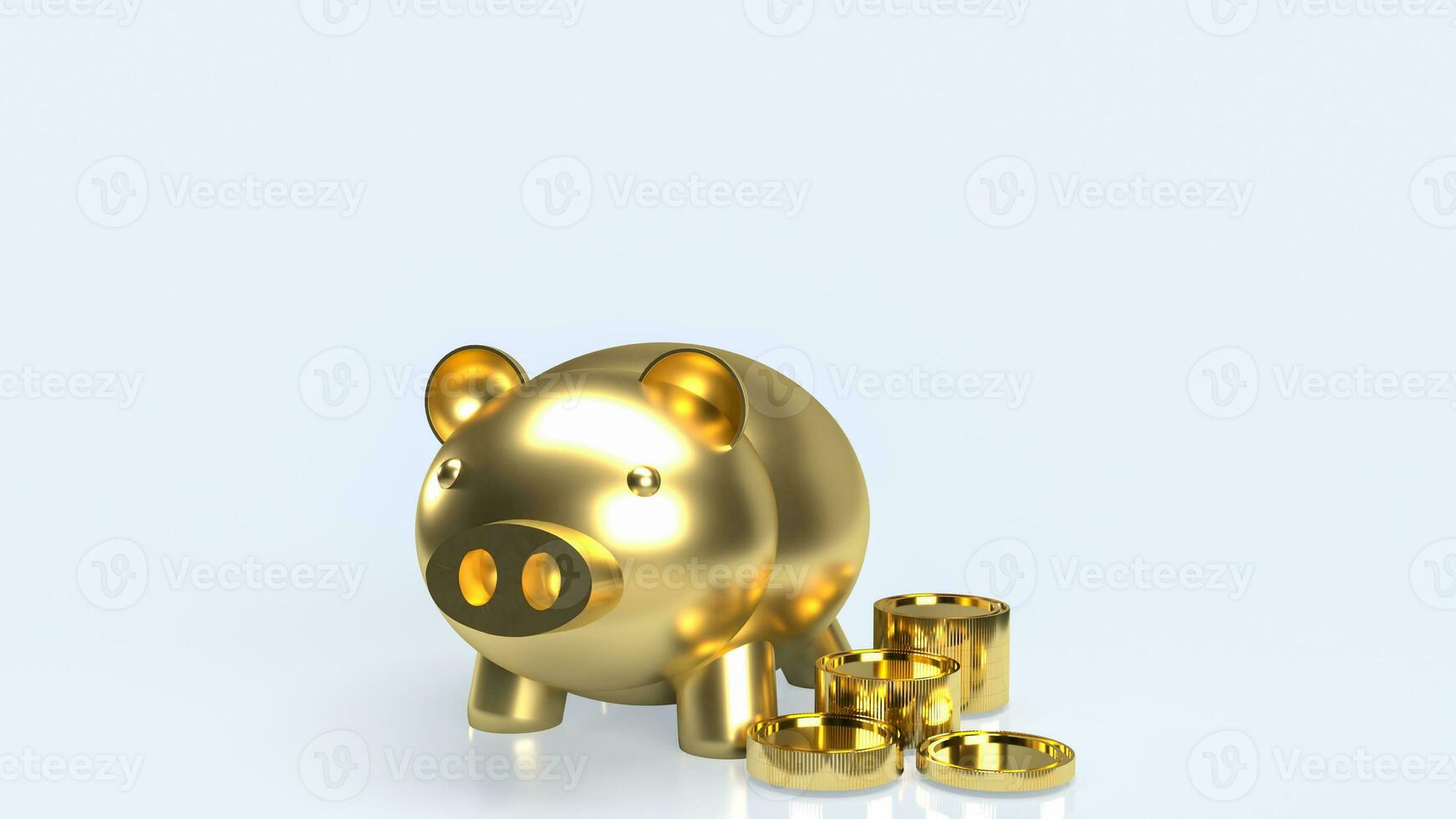 el oro cerdito banco para ganar concepto 3d representación foto