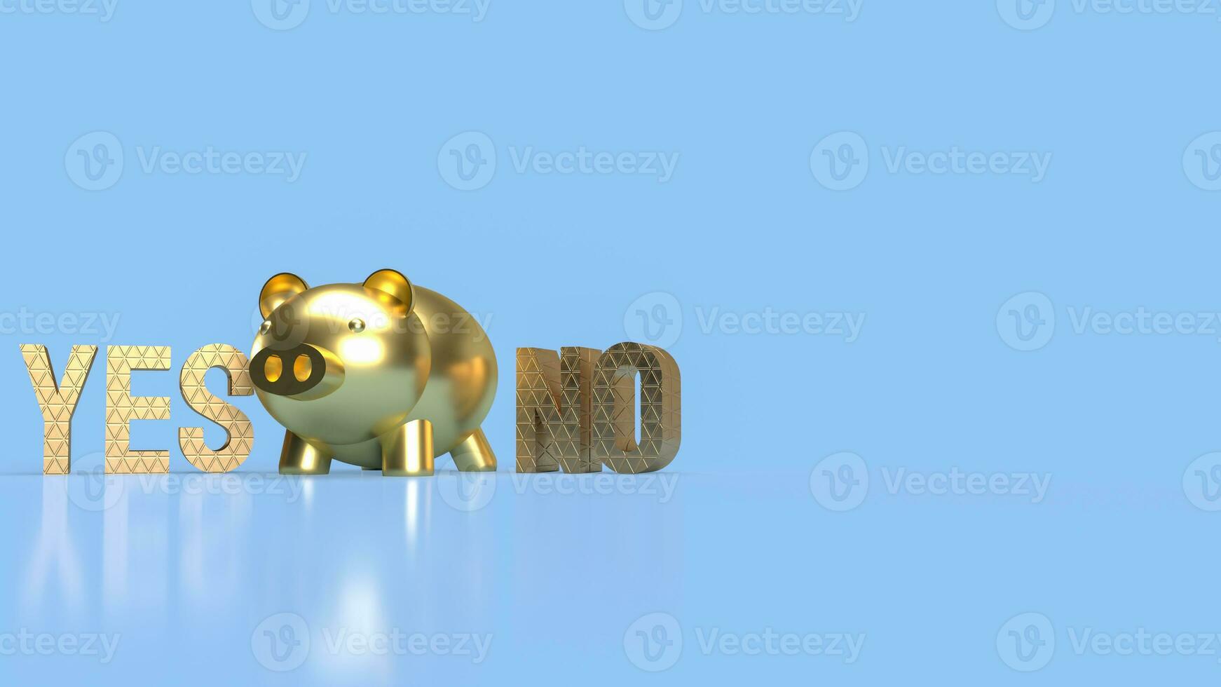 The Gold piggy Bank for earn concept 3d rendering photo