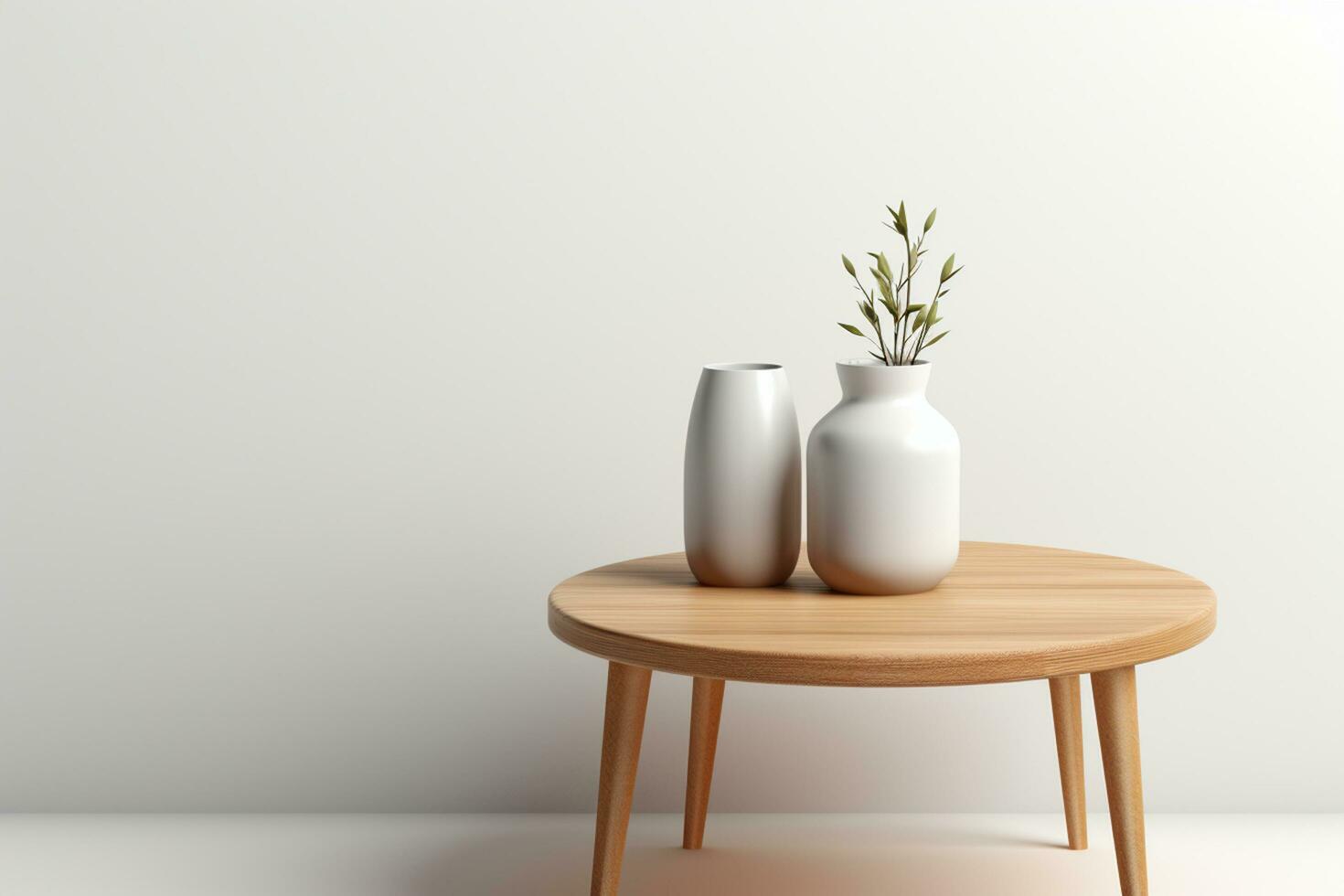 3d render of a vase with a plant on a table Ai Generated photo