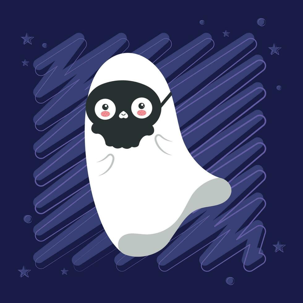Isolated halloween ghost with a costume Vector