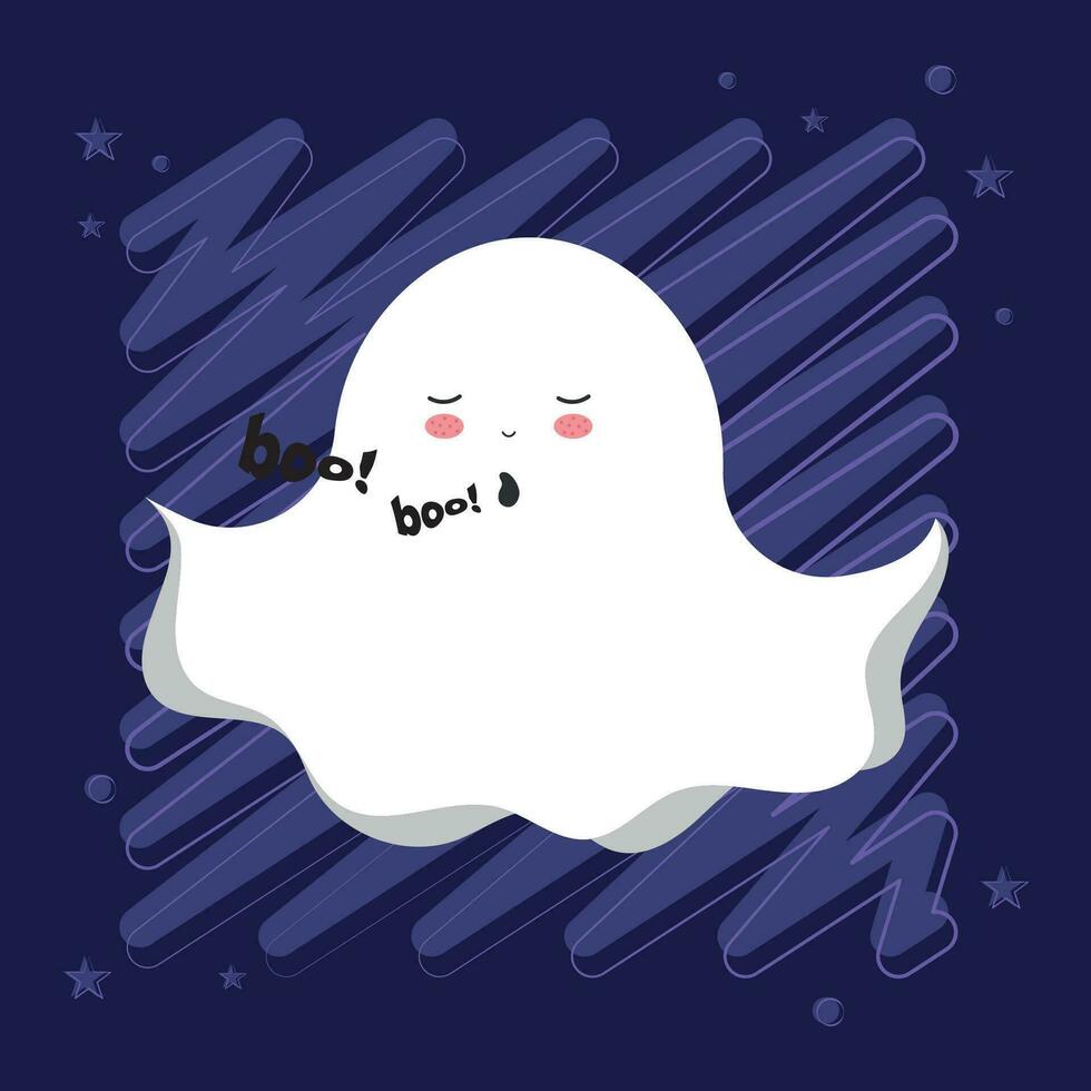 Isolated cute halloween ghost character Vector