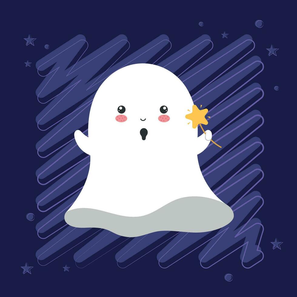 Isolated cute halloween ghost character Vector