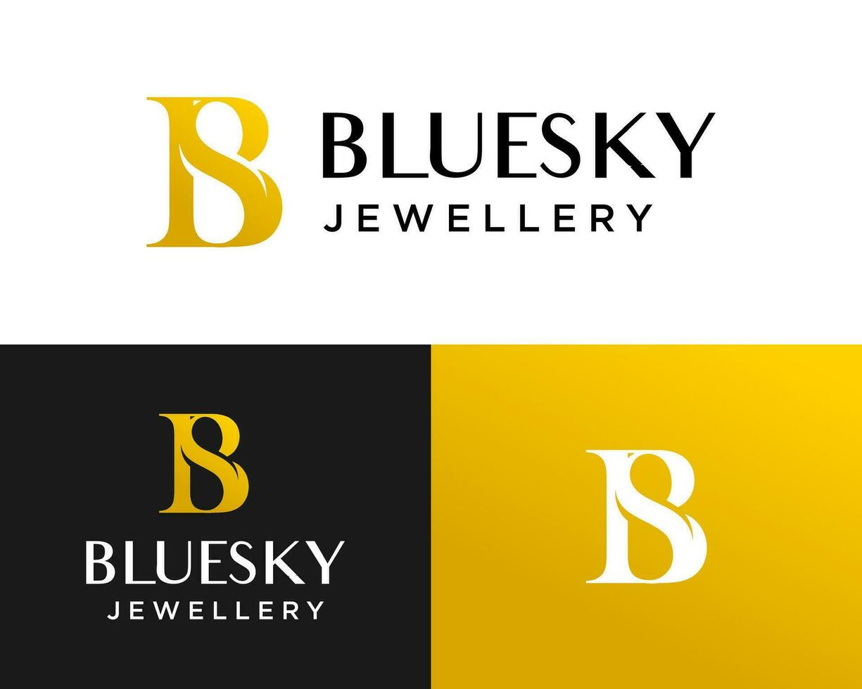 Letter BS monogram jewelry fashion beauty logo design. vector