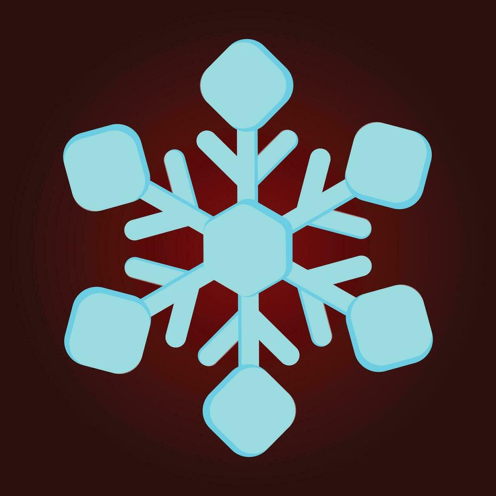 Snowflake icon. Vector. Blue gradient icon on red background. vector