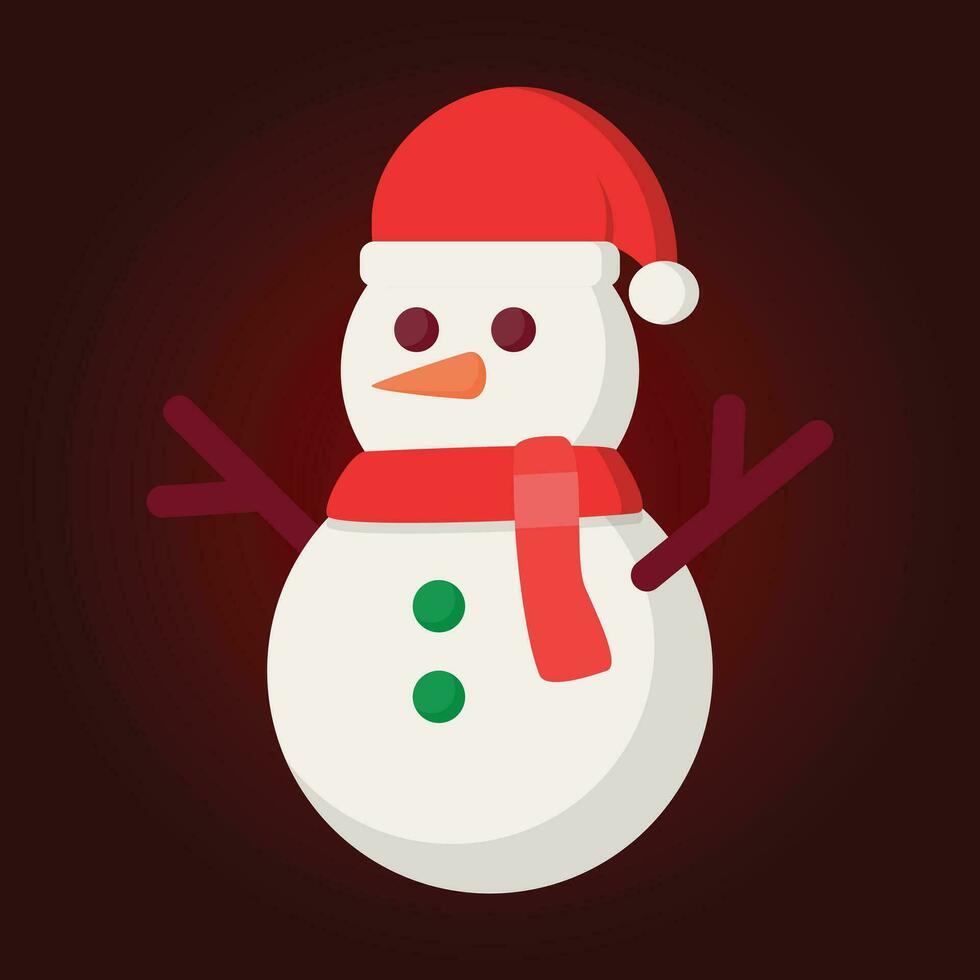 Snowman icon. Merry Christmas and Happy New Year. Vector illustration