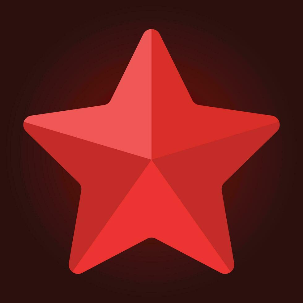 Star icon. Red star on a dark red background. Vector illustration.