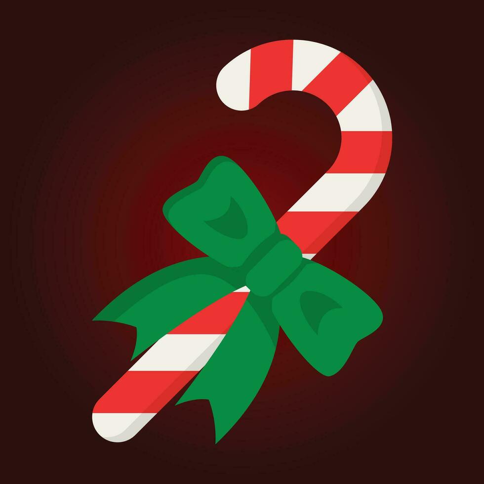 Candy cane icon. Flat illustration of candy cane icon for web design vector