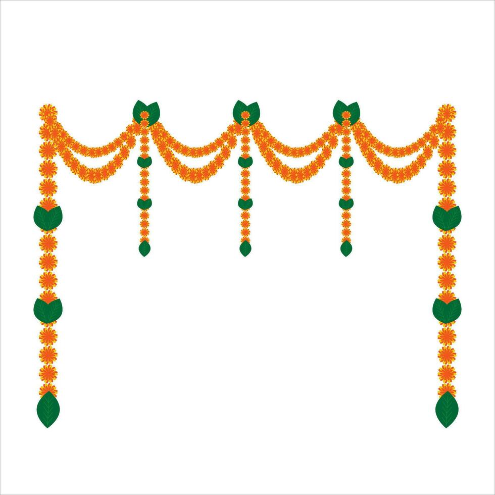 Easy Diwali Toran Sketch, Step-by-Step Guide vector