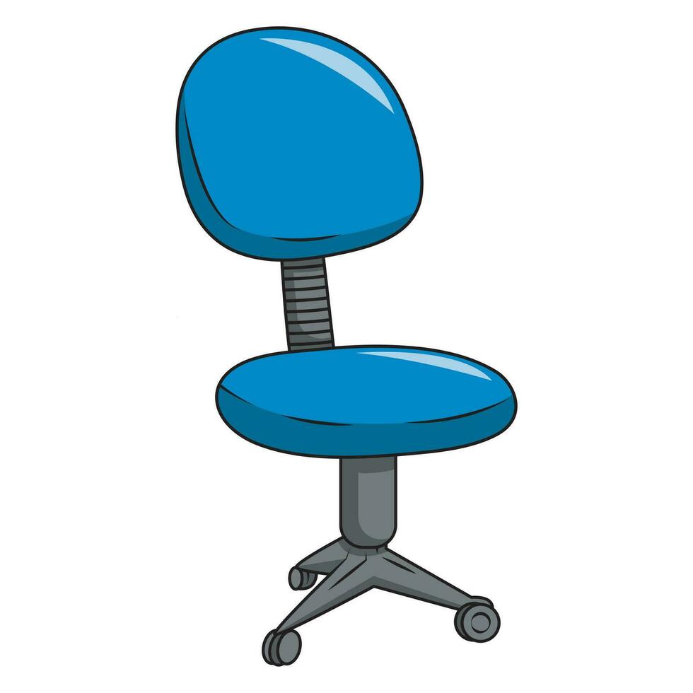 Office chairs with casters. Modern desk height adjustable armchair. Side view. Furniture item for workplace at company or at home. vector