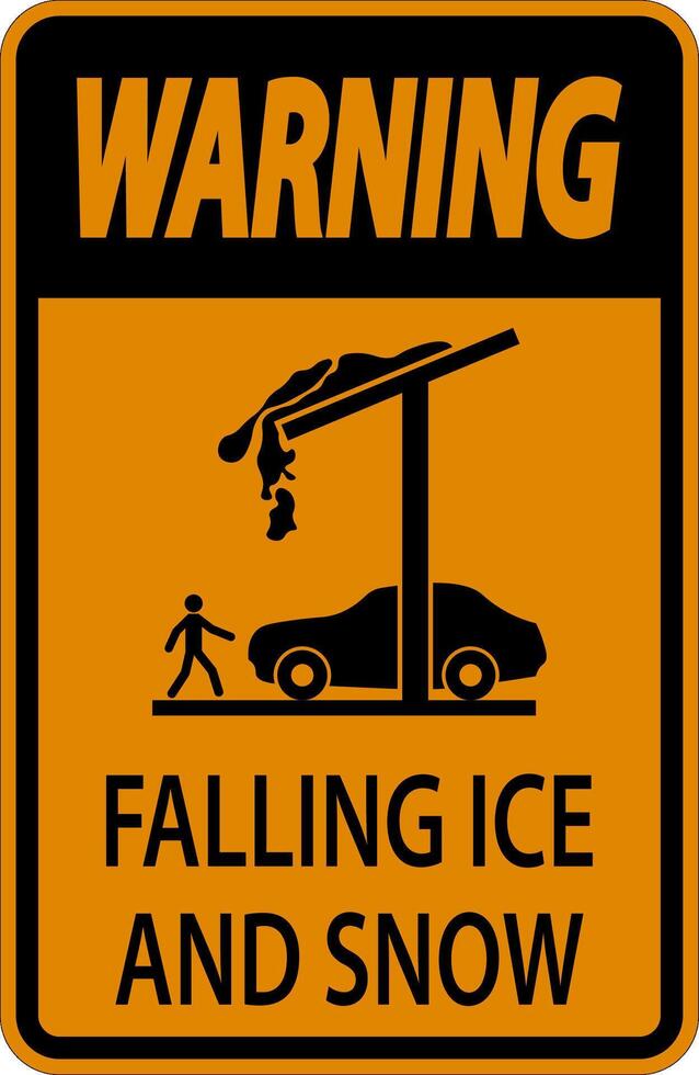 Ice and Snow Warning Sign Caution - Falling Ice And Snow Sign vector