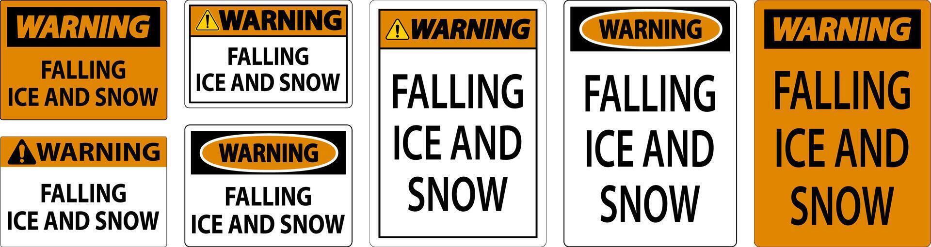 Warning Sign Falling Ice And Snow vector