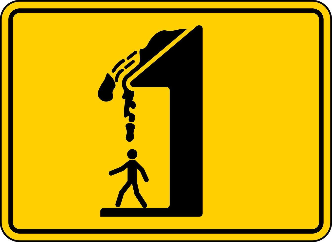 Caution Falling Snow Sign Falling Ice vector