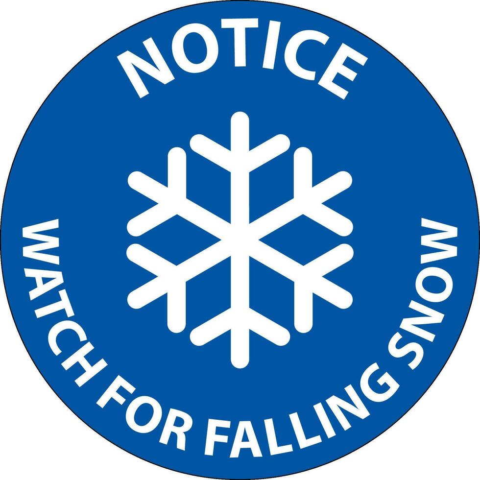 Notice Sign Watch For Falling Snow vector