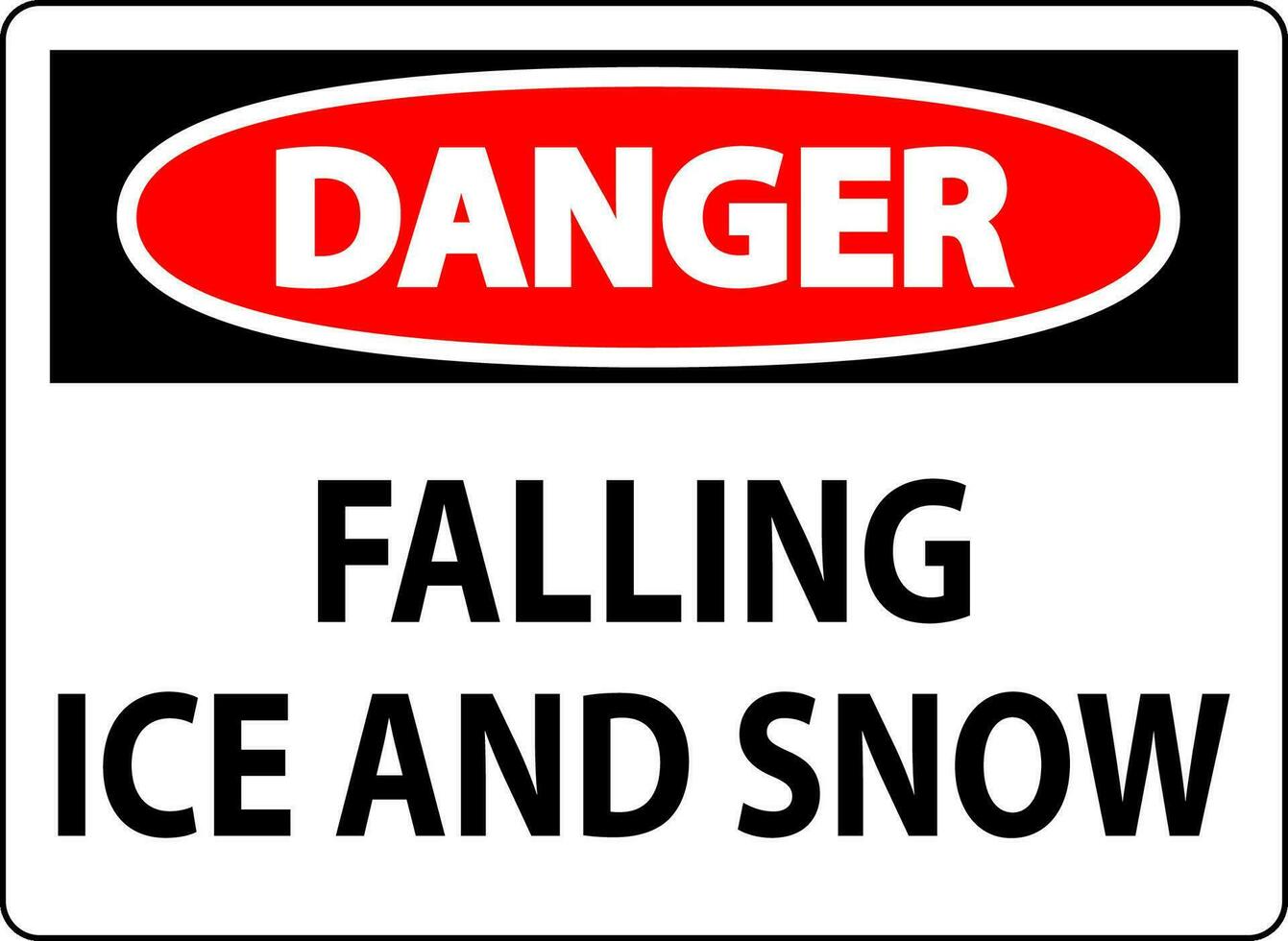 Danger Sign Falling Ice And Snow vector