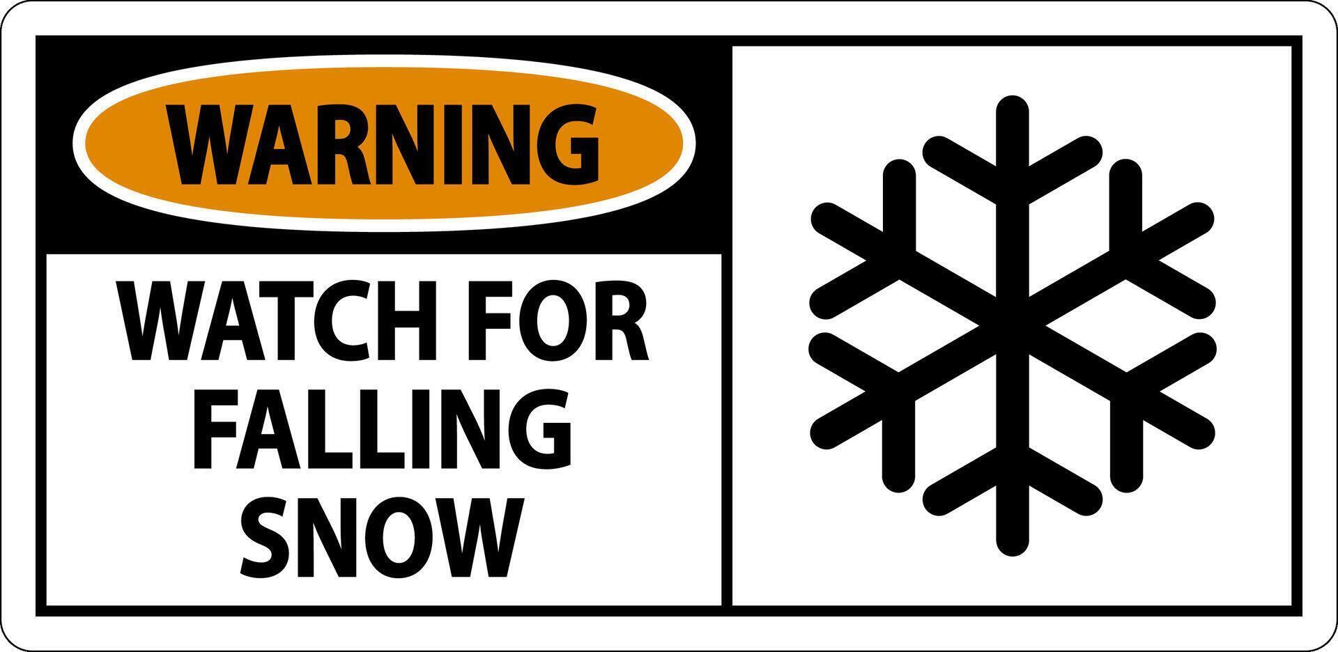 Warning Sign Watch For Falling Snow vector