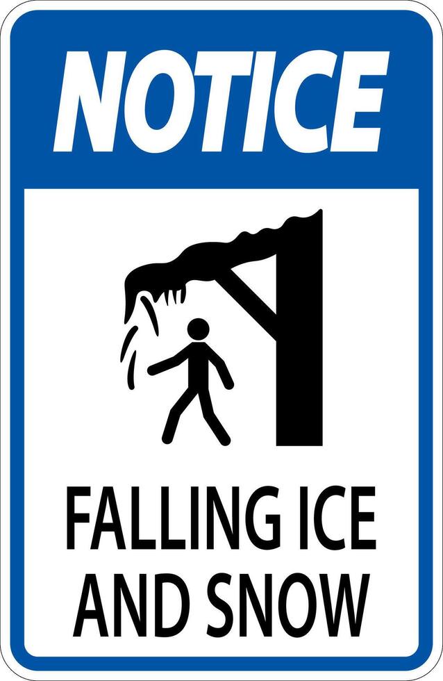 Ice and Snow Warning Sign Caution - Falling Ice And Snow Sign vector