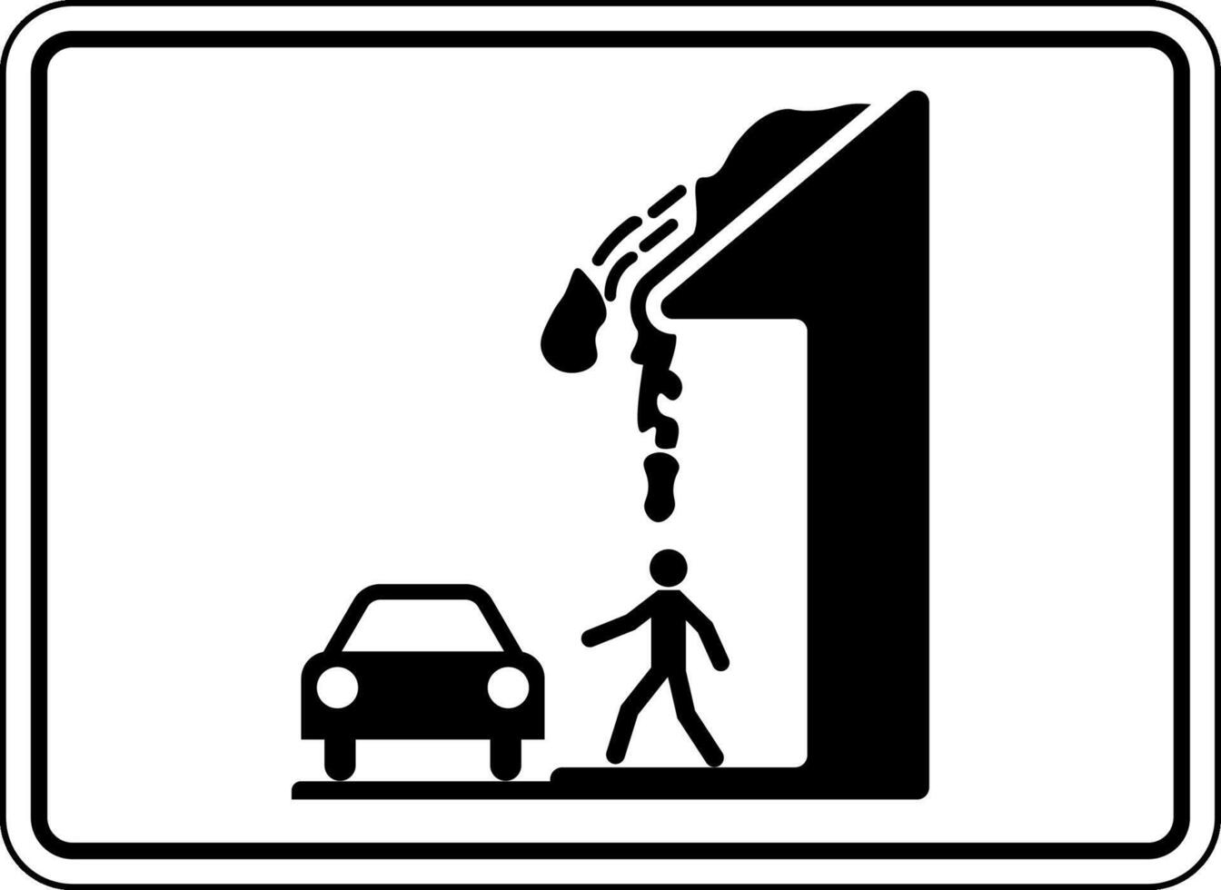 Caution Falling Snow Sign Falling Ice vector