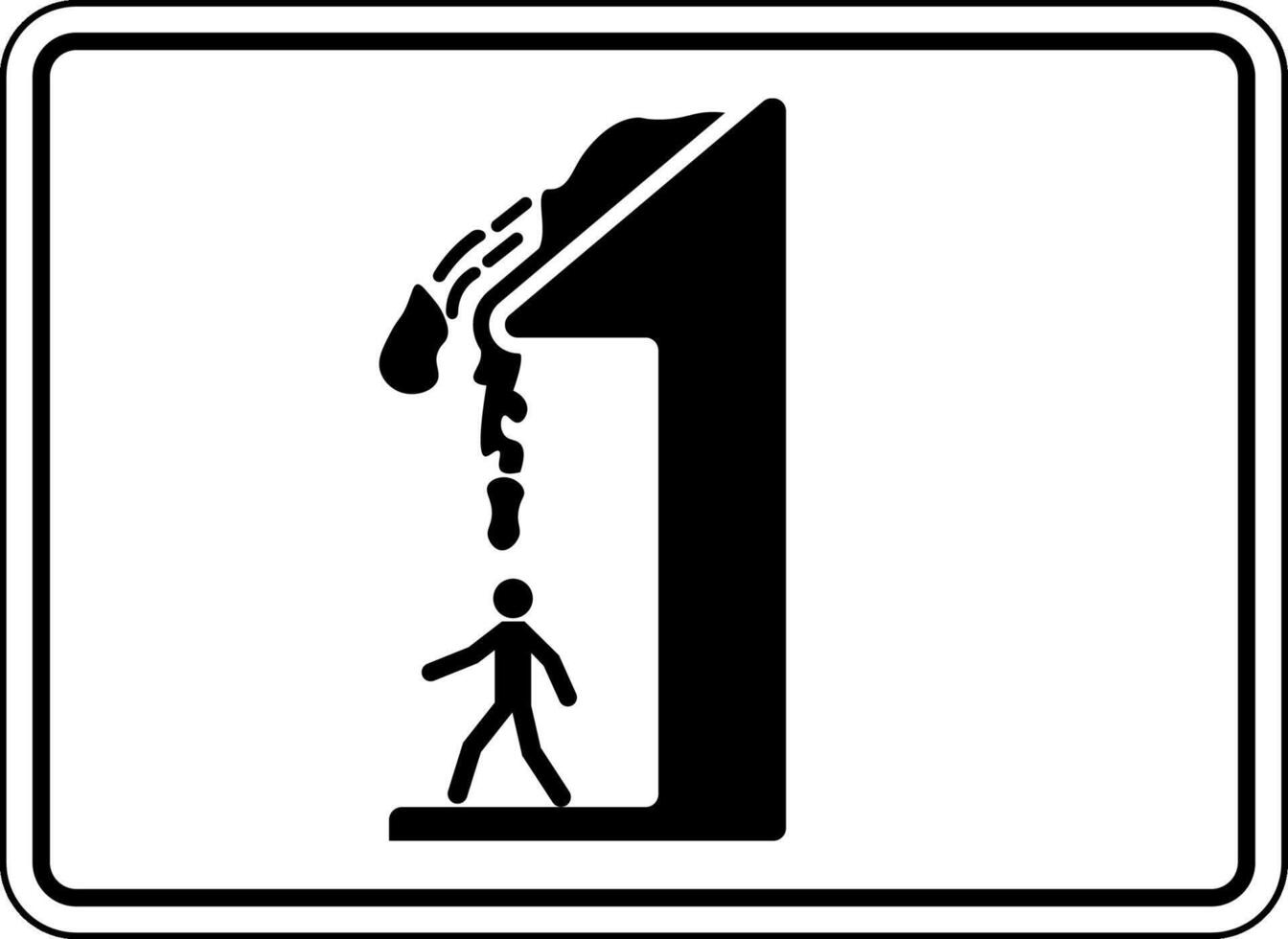 Caution Falling Snow Sign Falling Ice vector