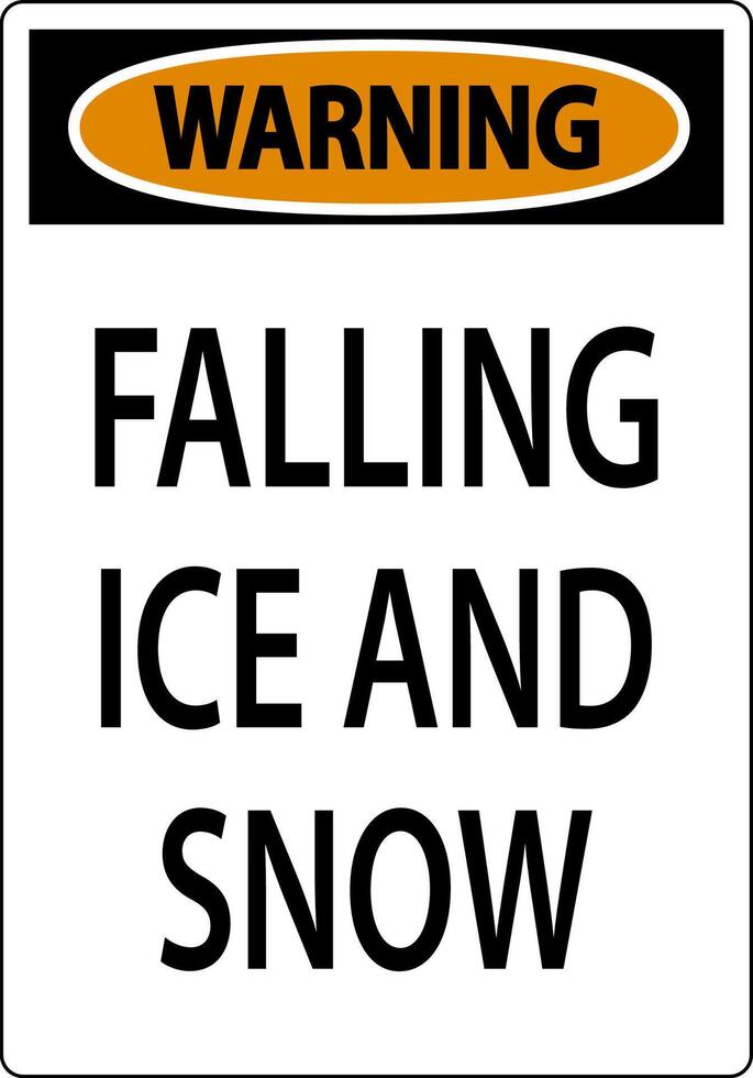 Warning Sign Falling Ice And Snow vector