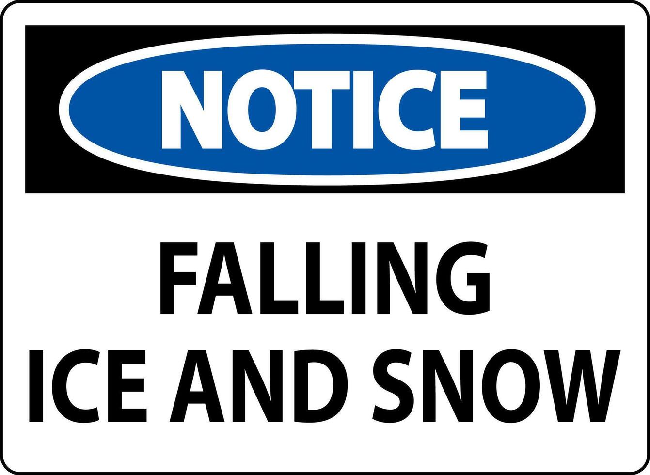 Notice Sign Falling Ice And Snow vector