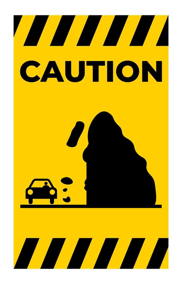 Warning Sign Falling rocks, snow or ice ahead. vector