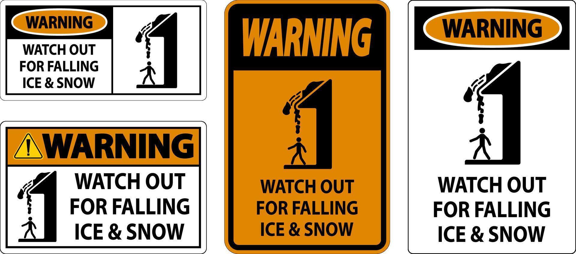 Warning Sign Watch Out For Falling Ice And Snow vector
